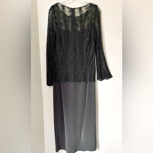 Formal beaded top attached to spaghetti strap gown size 14.